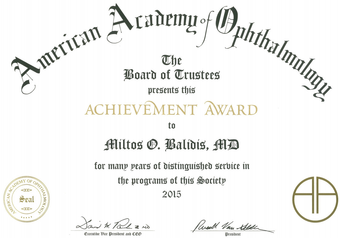 AAO award Balidis