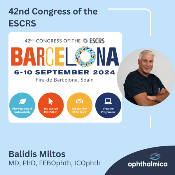 Ο Μίλτος Μπαλίδης MD, PhD, FEBOphth, ICOphth στο 42nd Congress of the ESCRS